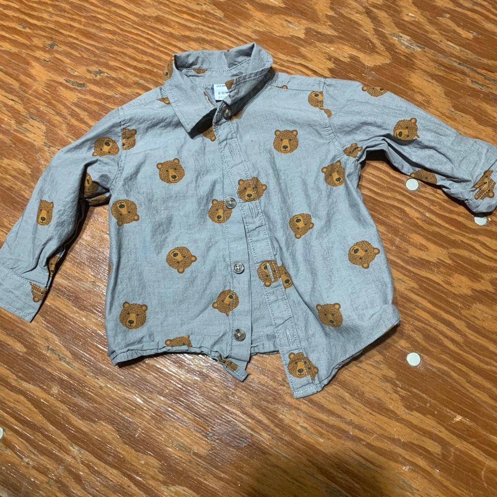 Button down boy bear shirt